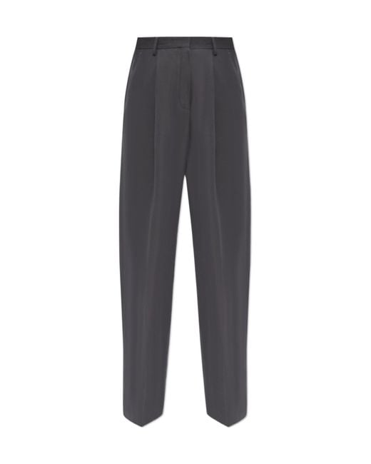 Dries Van Noten Gray Wide-Leg Casual Pants