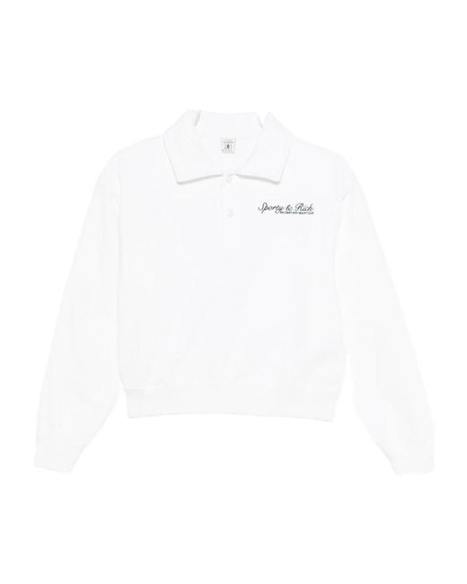 Sporty & Rich White Long-Sleeved Polo Shirt
