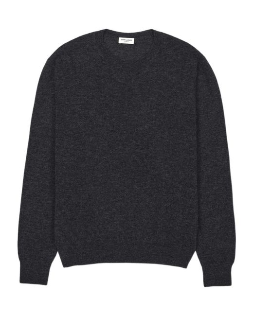 Saint Laurent Blue Crewneck Long-Sleeved Jumper