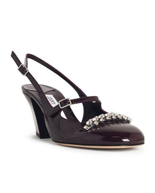 Jimmy Choo Metallic 'Belinda' Deep Merlot Leather Slingbacks