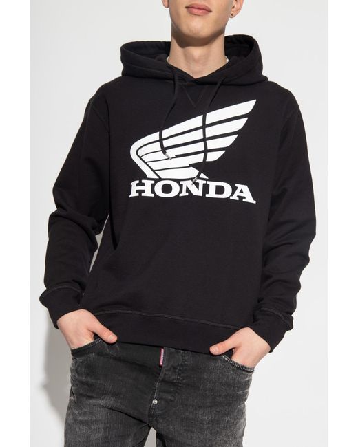DSquared² Blue X Honda Long-Sleeved Drawstring Hoodie for men