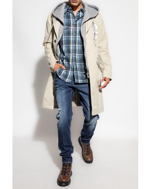 DSquared² White Hooded Coat for men