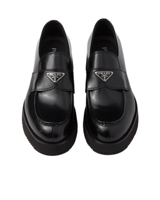 Prada Black Logo Loafers for men