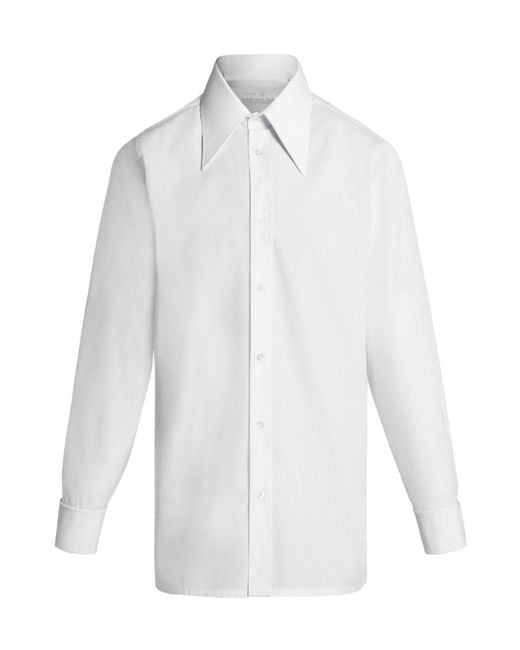 Maison Margiela White Side Slit Buttoned Shirt for men