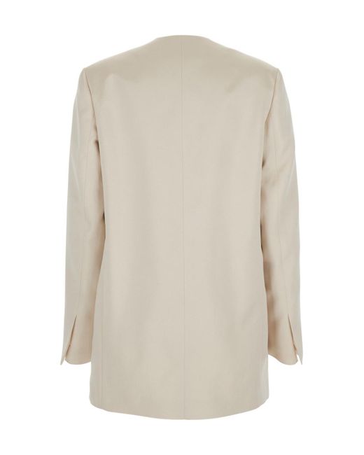 Philosophy Di Lorenzo Serafini Natural Double Breasted Blazer