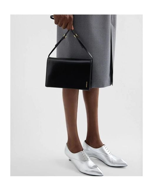 Jil Sander White File Small Shoulder Bag
