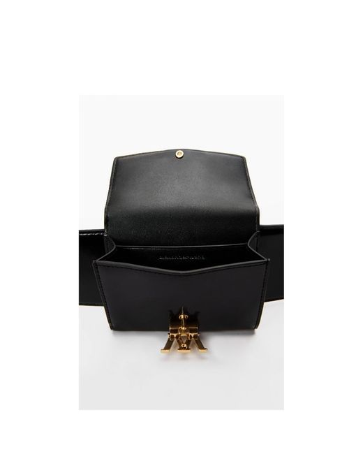 Alexander Wang Black Glossy Card Holder Belt