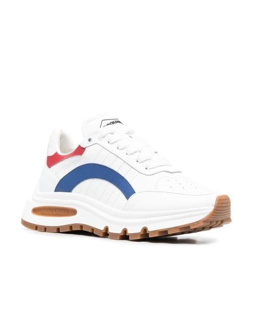 DSquared² White Colour-Block Chunky Sneakers for men
