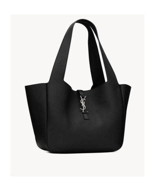 Saint Laurent Black Le 5 À 7 Bea Logo Plaque Tote Bag