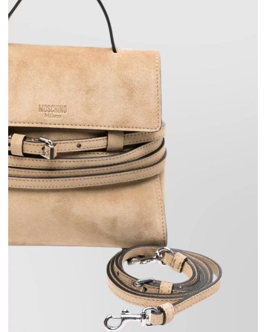 Moschino Natural Belt-Detail Mini Bag