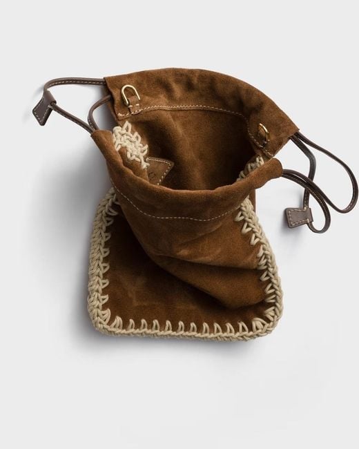 Prada Brown Drawstring Cell Phone Bag