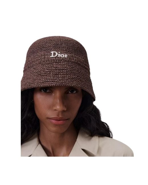 Dior Brown D-Tulipe Small Brim Cloche