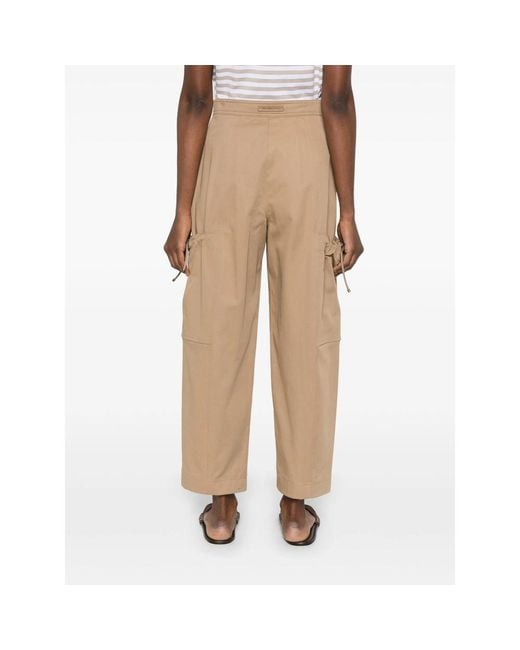 Max Mara Natural Drawstring Pocket Cargo Pants