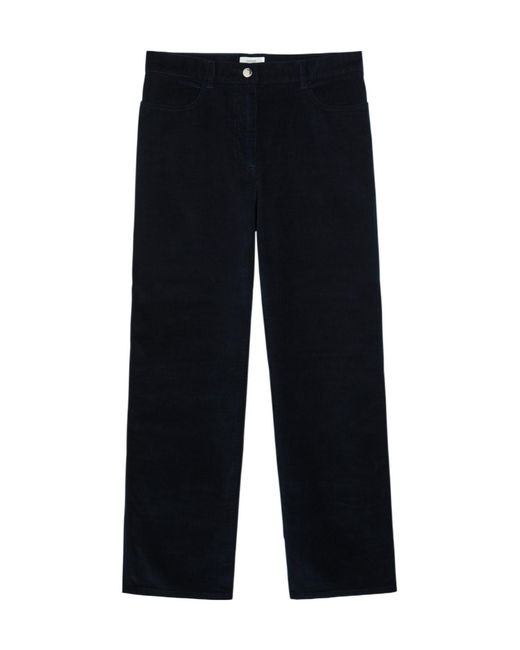 Totême Blue Straight-Leg Corduroy Trousers