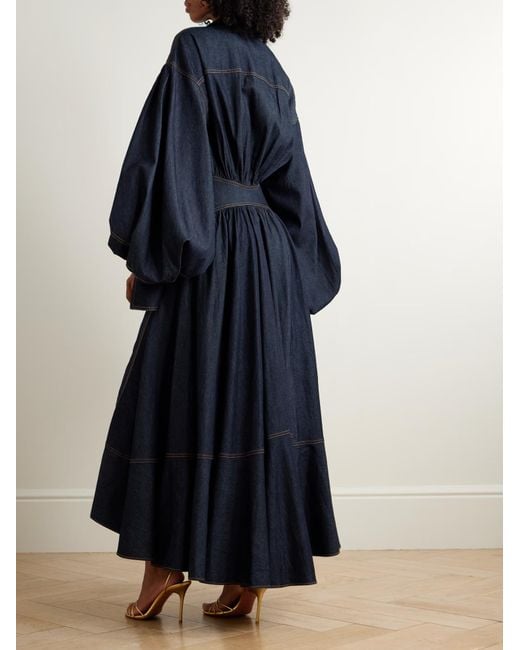 Zimmermann Blue Rebellion Denim Wrap Dress