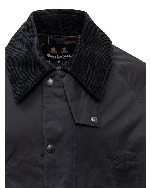 Barbour Black Bedale Corduroy-Collar Shirt Jacket for men