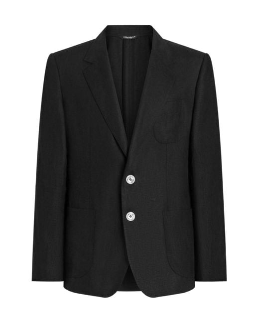 Dolce & Gabbana Black Single-Breasted Blazer for men