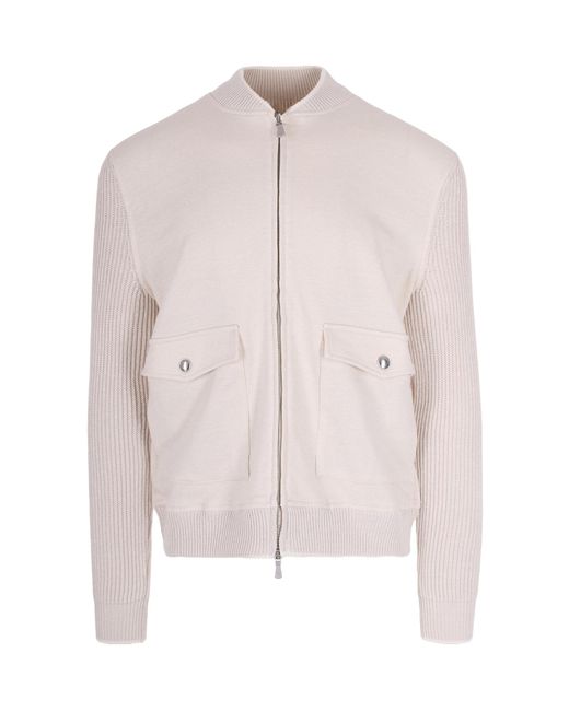 Eleventy Pink Zipped Cardigan for men