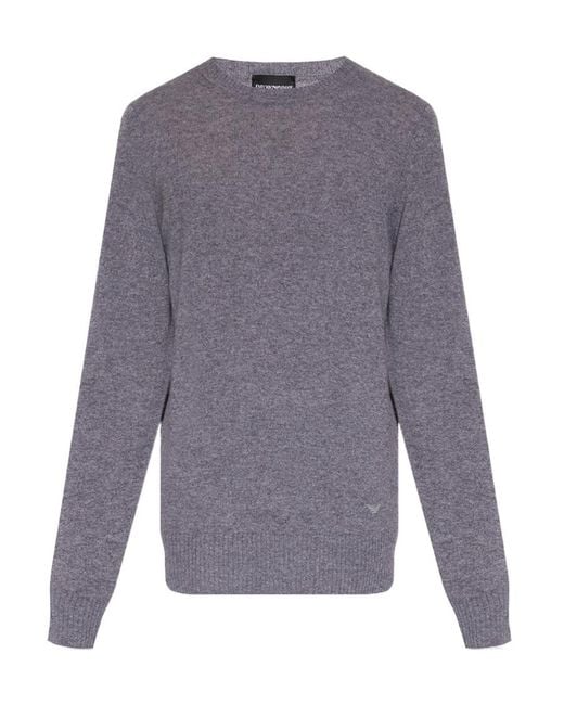 Emporio Armani Gray Crew Neck Sweater for men