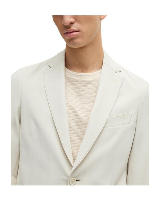 Boss White Solid Casual Jacket for men