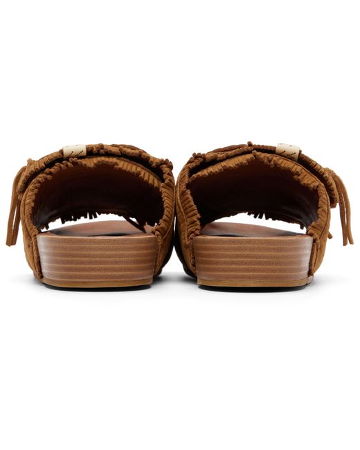 Visvim Brown Christo Shaman Folk Fringe Mules for men