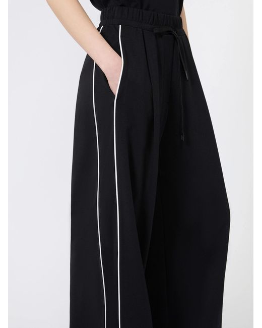 Weekend by Maxmara Black Contrast Trim Wide-Leg Pants