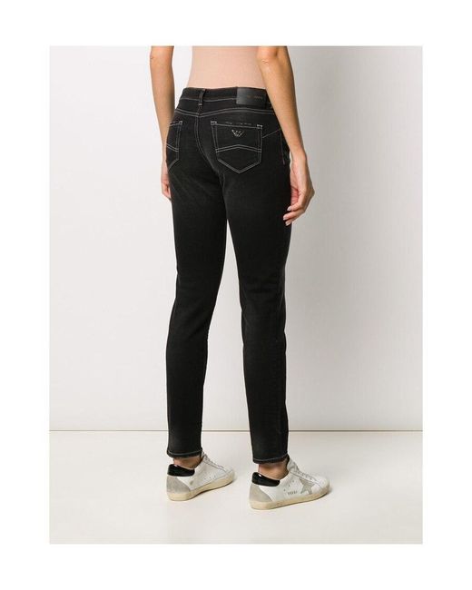 Emporio Armani Black Elastic Low-Rise Jeans