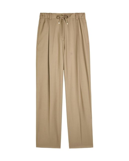 Moncler Natural Straight-Leg Wool Trousers