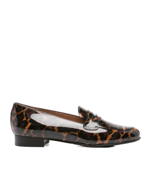 CAREL PARIS Brown 2100 Leopard-Print Penny Loafers