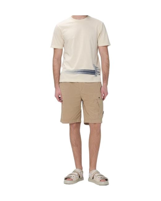 C P Company Natural Lens Pocket Cargo Shorts for men