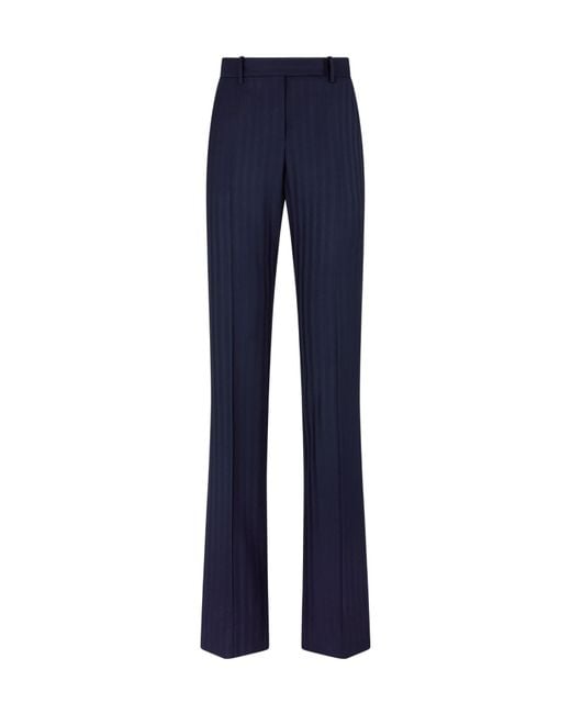 Tom Ford Blue Tonal Stripe Tailored Straight Pants
