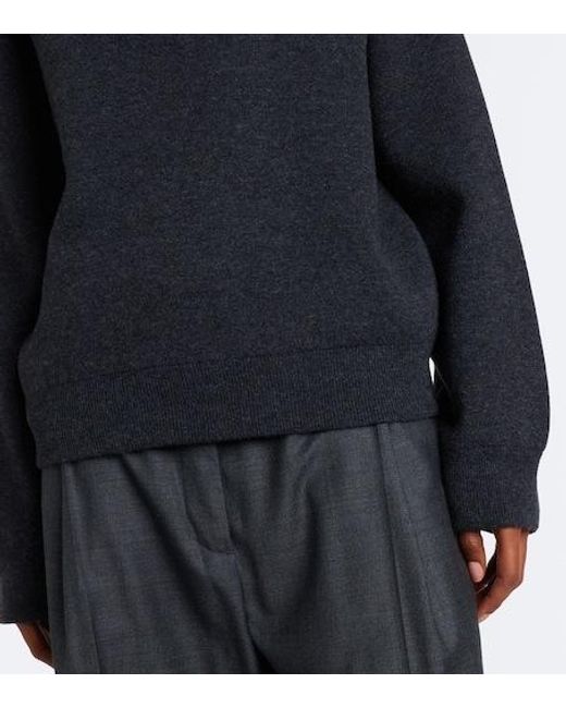 Rohe Blue Wool And Cashmere Half-Zip Sweater