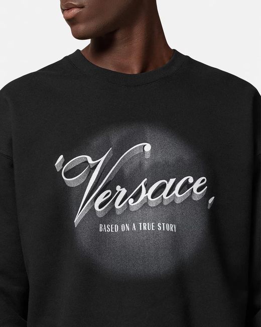Versace Black Graphic-Print Sweatshirt for men
