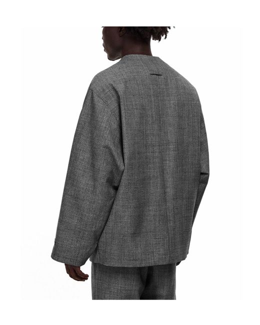 Fear Of God Gray Short Collarless Jacket for men
