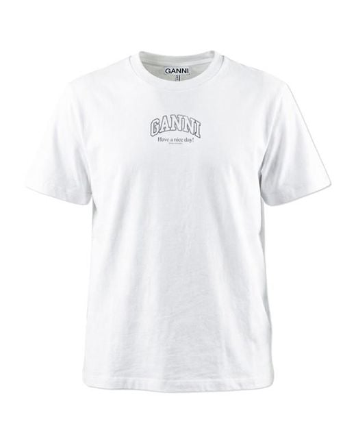 Ganni White Essential T-Shirt