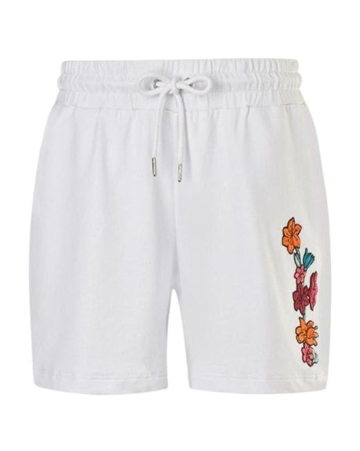 EA7 White Logo Drawstring Sports Shorts