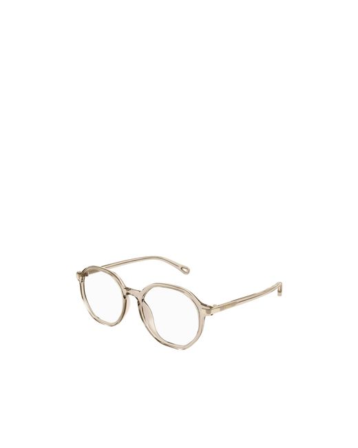 Chloé Metallic Chloé Eyewear Round Frame Glasses