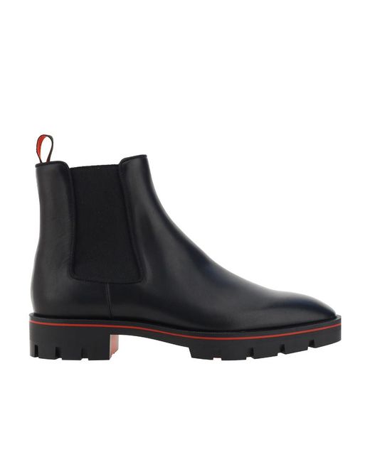 Christian Louboutin Black Slip-On Ankle Boots for men