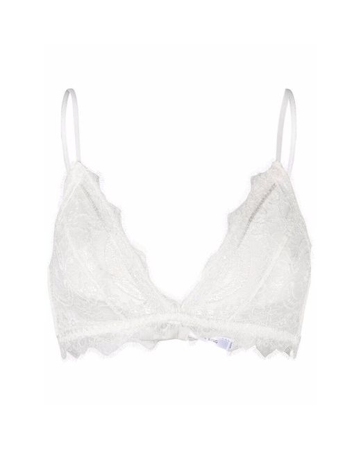 Anine Bing White Triangle Lace Bra
