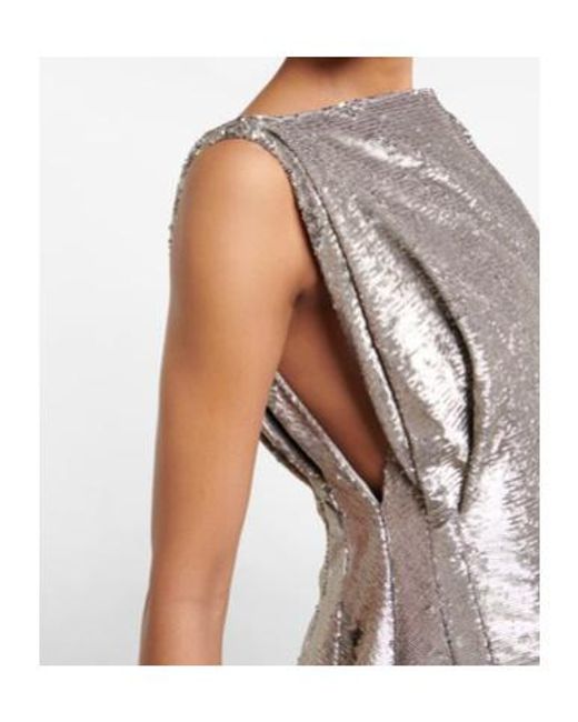 Emilia Wickstead Natural Chaya Sequined Midi Dress