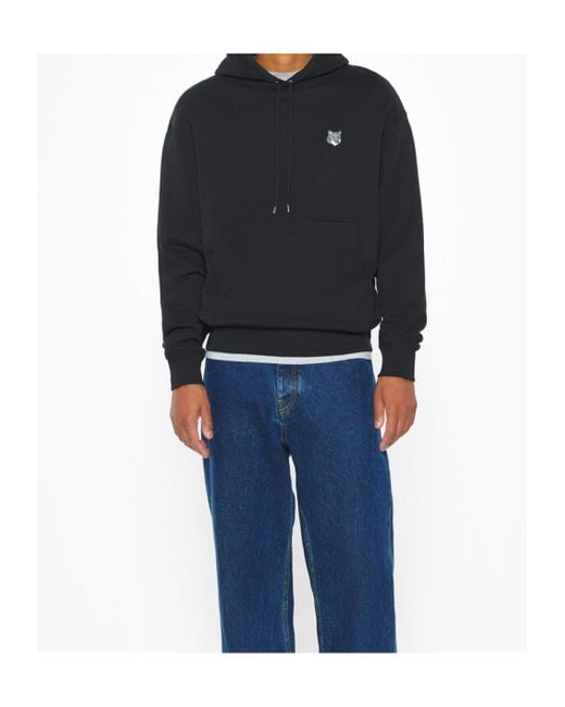 Maison Kitsuné Black Maison Kitsuné Fox Head Comfort Hoodie for men