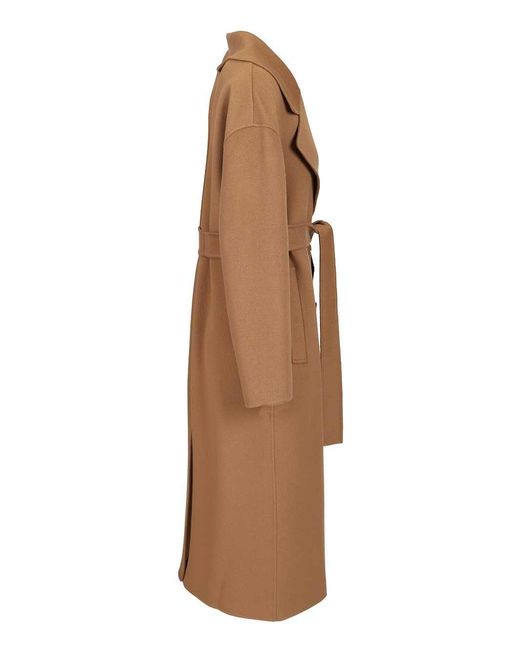 Max Mara Brown 'S Heller Long Belted Double Breasted Coat