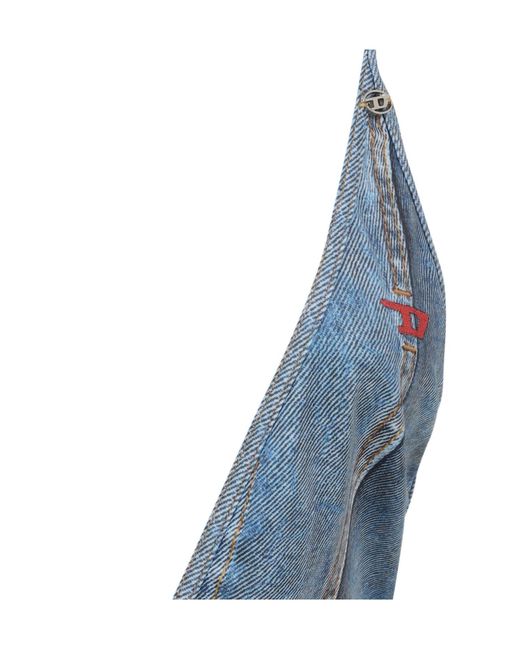 DIESEL Blue Halter Neck One-Piece Swimsuit