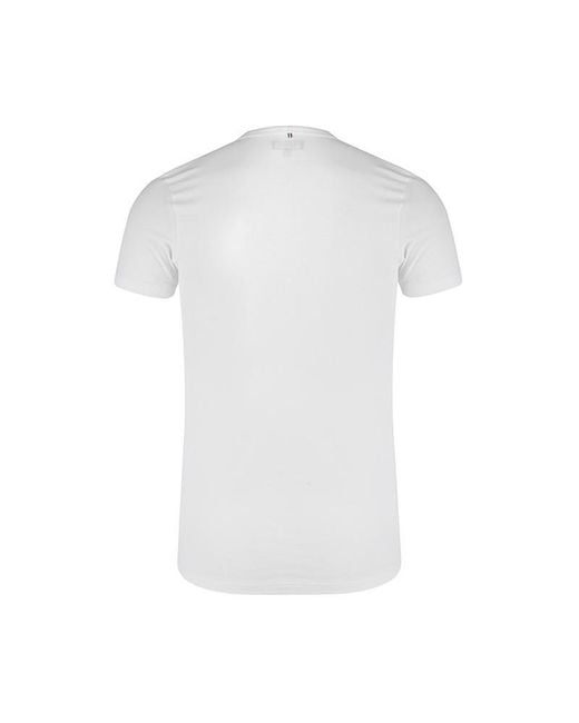 Armani Jeans White Logo Printed Pattern T-Shirt for men