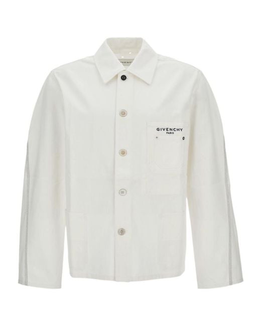 Givenchy White Embroidered Couture Seam Jacket for men