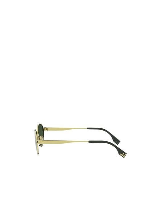Fendi Green Eyewear Oval Frame Sunglasses for men