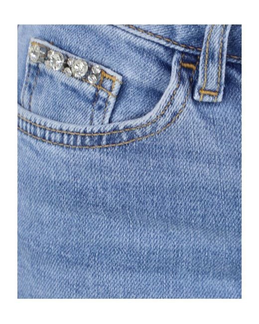 Liu Jo Blue Unfinished Hem Bootcut Jeans