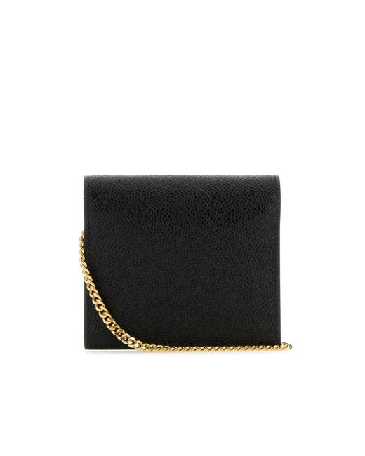 Thom Browne Black Rwb Stripe Strapped Wallet