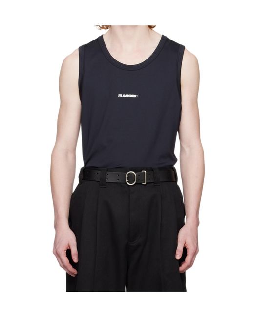 Jil Sander Blue Crewneck Jersey Performance Tank Top for men