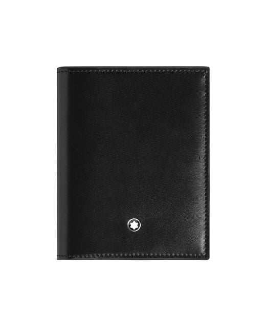 Montblanc Black Meisterstück Leather 6Cc Compact Wallet for men